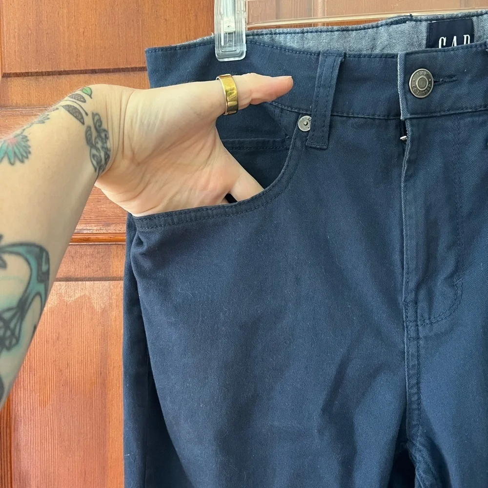 GAP Navy Blue Stretch Chino Pants 32x30 Straight Leg Workwear Casual Mens